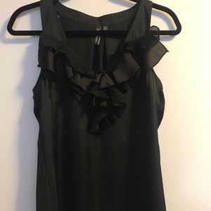 Milano black ruffle tank